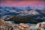 Photo: The Cathedral Range at sunset as seen from Clouds Rest, Yosemite National Park, California