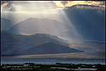 Photo: Sunlight and storm clouds on Panamint Mountains, Death Valley National Park, California