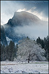 Photo: Clouds over Half Dome at sunrise after Spring snow storm, Yosemite Valley, Yosemite National Park, California