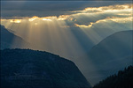 Photo: Sunbeams through storm clouds, Going-to-the-Sun Road, Glacier National Park, Montana