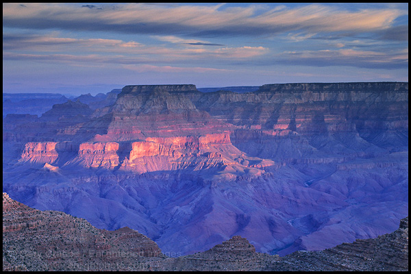 Photo: Morning light on canyon walls below the North Rim, Grand Canyon National Park, Arizona