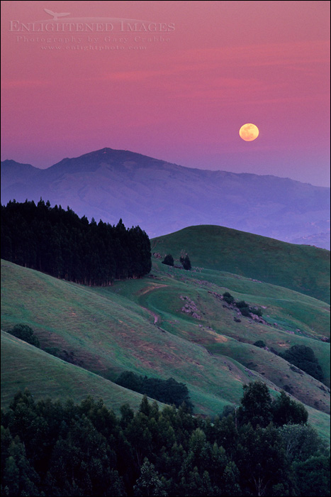 Photo: Full moon rising at sunset over Mt. Diablo from the Orinda Hills, Contra Costa County, California