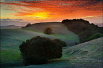 picture: Sunset light on clouds over hills in Briones Regional Park, Contra Costa County, California