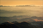 picture: Sunset over the rolling hills of the east bay, looking toward Mount Tamalpais, from Mount Diablo State Park, California