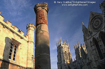 Roman column next to the Minster, York, England