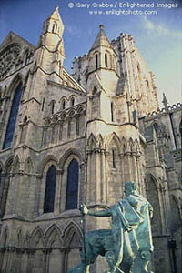 Statue of Constantine below the Minster, York, Yorkshire, England