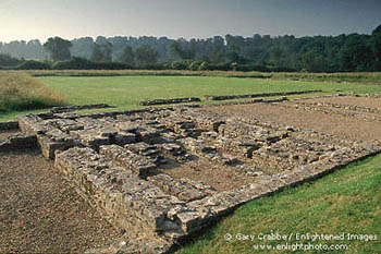 Ruins of a Roman villa at North Leigh, Oxfordshire, England