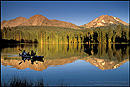 Picture: Family Kayaking in Manzanita Lake, Lassen Volcanic National Park, California