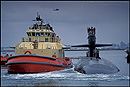 Picture: Submarine pulling into dock at Point Loma, San Diego, CALIFORNIA