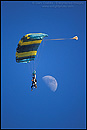 Picture: Tandem Paraglider in front of the moon, Tres Pinos, San Benito County, California