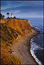 Photo: Sunset light on coastal cliffs, at the Point Vicente Lighthouse, California