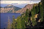 Picture: Trees on the steep sloping crater walls, Crater Lake National Park, Oregon