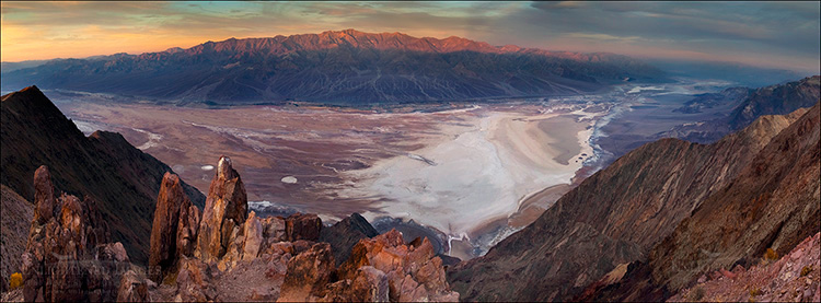Panoramic Photo: Overlooking Badwater Basin from Dantes View, Death Valley National Park, California