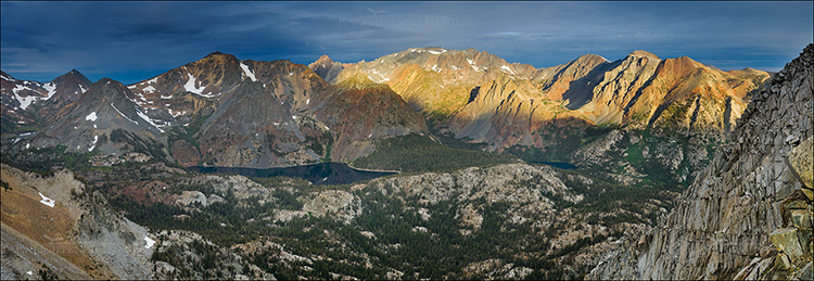 Panoramic Photo: Looking toward Gabbro Peak, above the East Lake and Green Lake Basin, Eastern Sierra, California