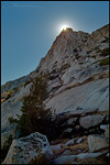 Picture: Sunlight through rock spire below Vogelsang Peak, Yosemite National Park, California