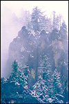 Picture: Snow on the rim of Yosemite Valley in winter, Yosemite National Park, California