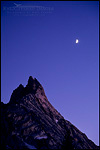 Picture: Moon in evening light over Ragged Peak, Yosemite National Park, California