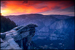Picture: Sunset light on clouds above Yosemite Valley, at Glacier Point, Yosemite National Park, California