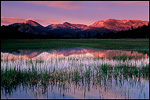 Picture: Alpenglow on Sierra crest from Toulumne Meadows, Yosemite National Park, California