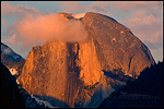 Cloud at sunset over Half Dome, Yosemite Valley, Yosemite National Park, California