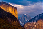 Picture: Sunset after a storm, (light on El Capitan, Half Dome in the bkgrnd), Yosemite Valley, Yosemite National Park, California 
