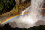 Picture: Rainbow at the base of Vernal Fall waterfall, from the Mist Trail Yosemite National Park, California