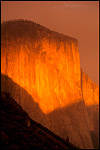 Picture: Sunset light through storm clouds on El Capitan, Yosemite Valley, Yosemite National Park, California