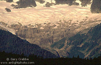 Hanging Glacier detail below the Mount Tantalus mountain range, near Brackendale, British Columbia, Canada