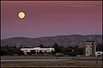Photo: Full moon rising in evening over Buchanan Field Airport, Concord, California