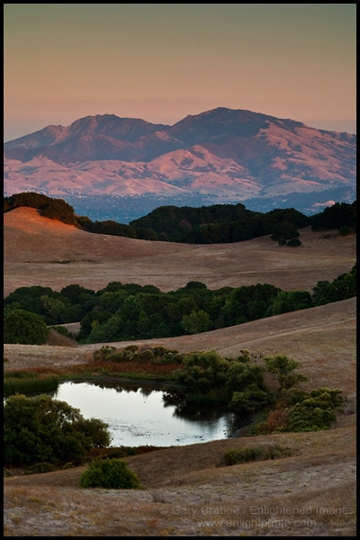 Photo: Sunset light on Mount Diablo seen from Briones Regional Park, California