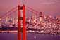 Golden Gate Bridge and San Francisco in evening light, California