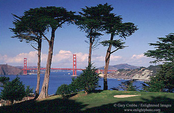 Golden Gate Bridge and Lincoln Park Golf Course, San Francisco, California