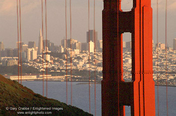 Golden Gate Bridge and San Francisco, seen from the Marin Headlands, California