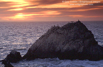 Sunset over Seal Rock, near Ocean Beach, San Francisco, California