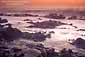 Coastal rocks and waves at sunset, Bean Hollow State Beach, San Mateo Coast, California