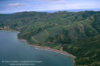 Photo: Aerial over Smugglers Harbor, Santa Cruz Island, Channel Islands, Southern California Coast