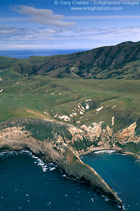 Photo: Aerial over the coast of Santa Cruz Island, Southern California Coast
