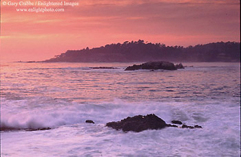 Sunset over the Pacific Ocean near Carmel, Monterey Peninsula, California