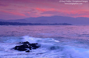 Evening wave along the Monterey Peninsula, California