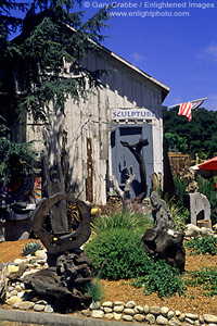 Sculpture studio in old barn. (Paul Wilson) Carmel Valley, Monterey County, California