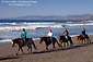 Horseback riding along the beach near Bodega Dunes, Sonoma Coast, California