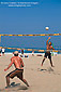 Guys playing Volleyball Game Manhattan Beach, Los Angeles, Southern California Coast