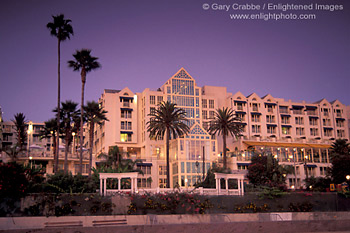 Evening light over the Loews Santa Monica Beach Hotel, Santa Monica, California