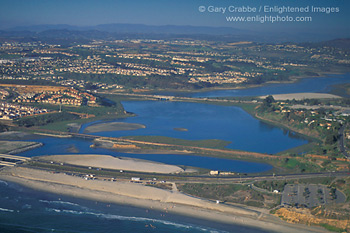 Aerial view of Batiquitos Lagoon, Carlsbad, San Diego County Coast, California2