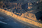 Aerial view of golden coastal cliffs of Torrey Pines State Beach, near La Jolla, San Diego County Coast, California