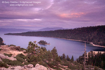 Stormy evening over Emerald Bay, Lake Tahoe, California