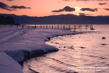Winter sunrise over the North Shore of Lake Tahoe, California