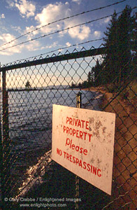 Private Property sign on the South Shore, Lake Tahoe, California