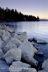 Rocks on the shoreline near Zephyr Cove, Lake Tahoe, Nevada