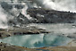 Steam vent fumarole and water pool at Bumpass Hell, Lassen Volcanic National Park, California